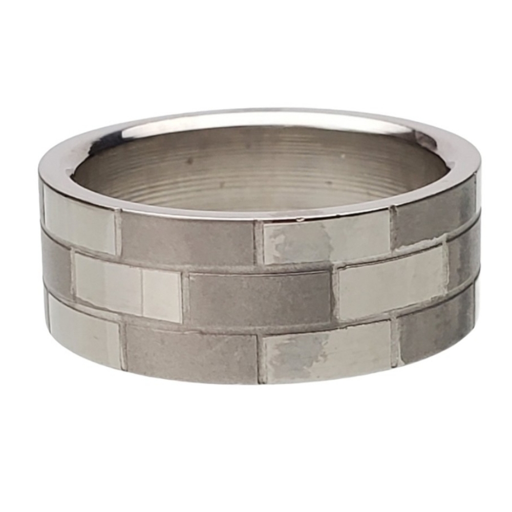 Two tone Stainless Steel Band Ring size 12.5  silver shiny matt *